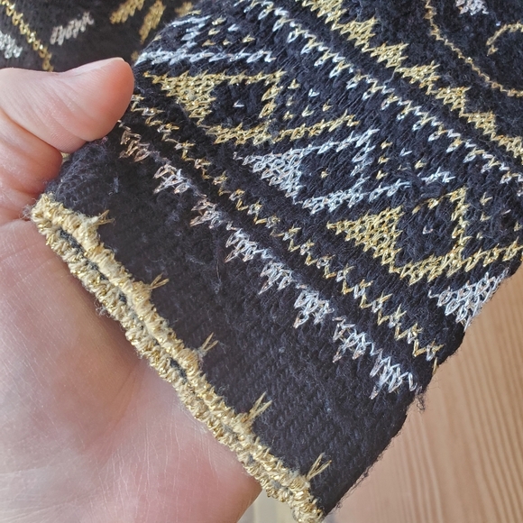 Dana Scott Metallic Floral Long Sleeve Black and Gold Vintage Sweater Top NWOT - Picture 8 of 17